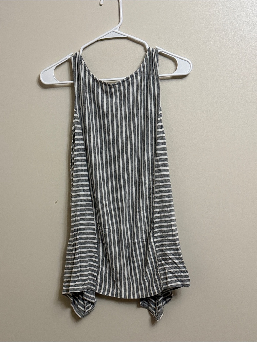 S-Twelve Gray & White Vertical Stripe Tank